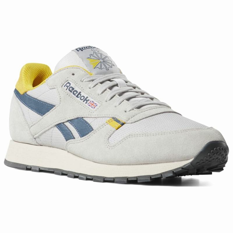 Reebok Classic Leather Tenisky Panske - Siva/Žlté/Modre CG1152AT